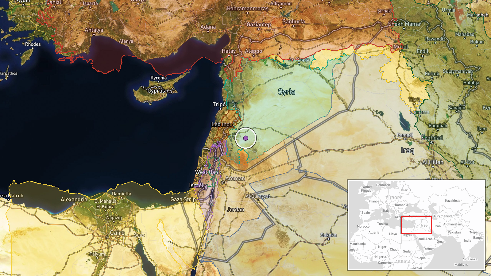 Bayt Jan, Rif Dimashq Governorate, Syria — Security location map