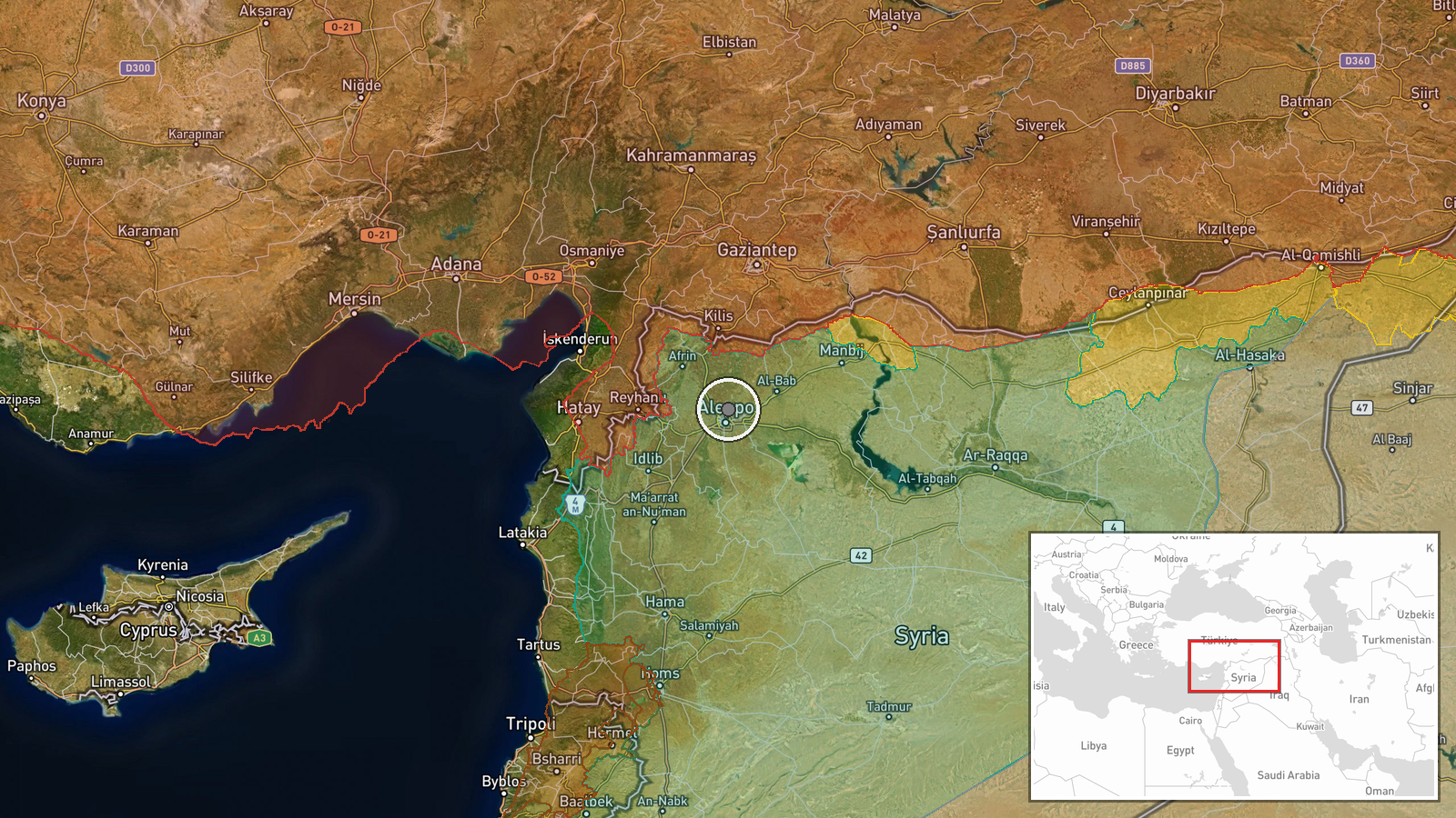 Handarat Camp, Aleppo, Syria — Security location map