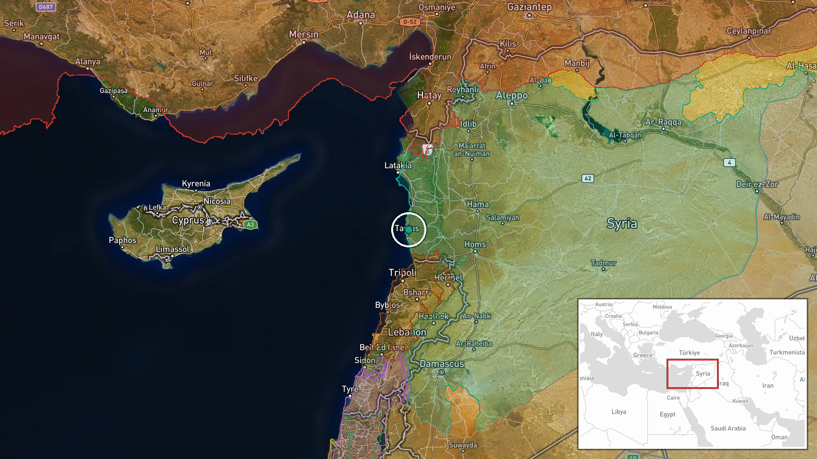 Banias Oil Terminal, Tartous, Syria — Report location map