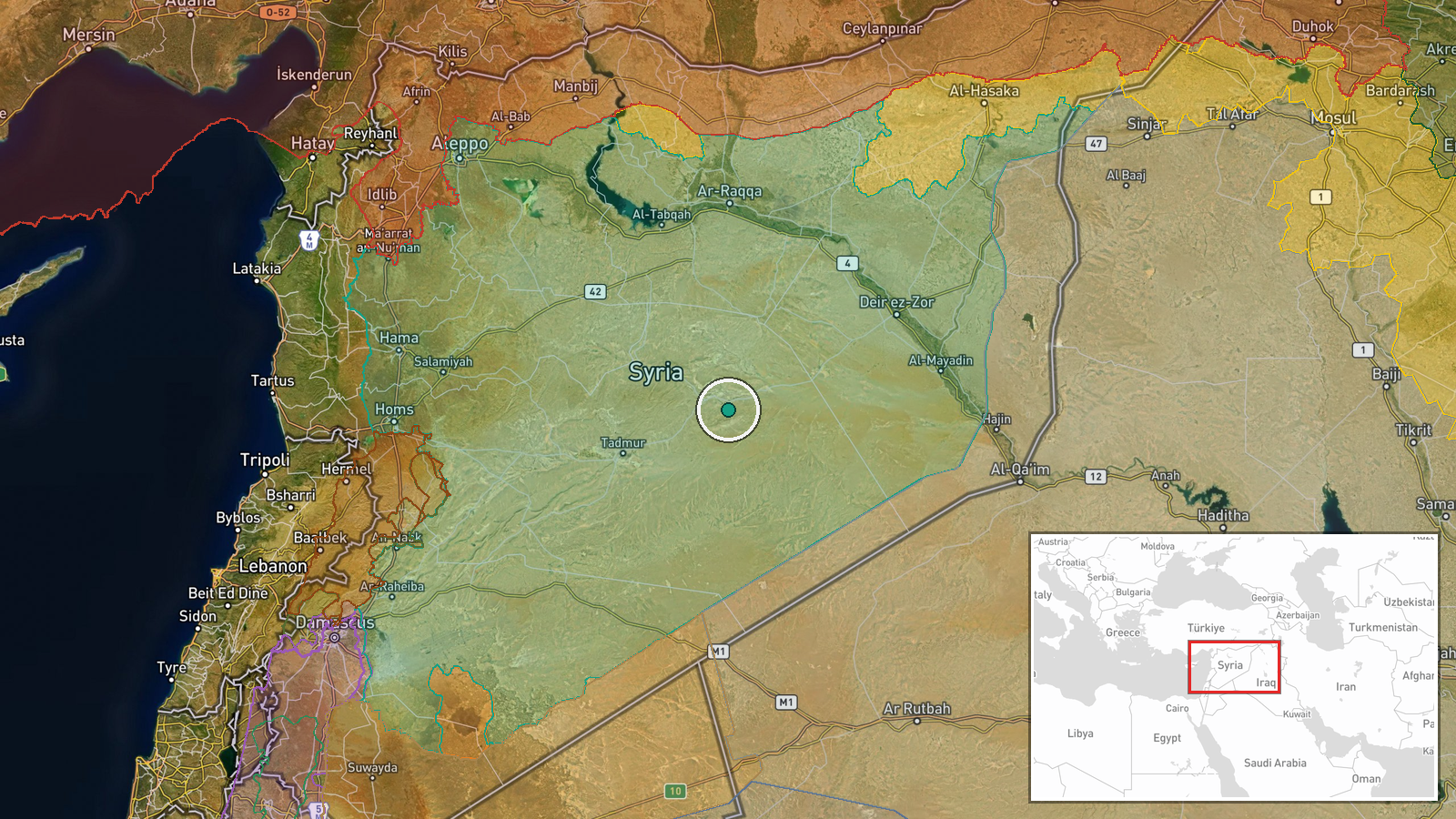 Multiple Governorates, Syria — Security location map