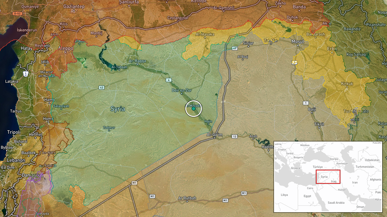 Al-Mayadin, Deir ez-Zor, Syria — Humanitarian Aid location map