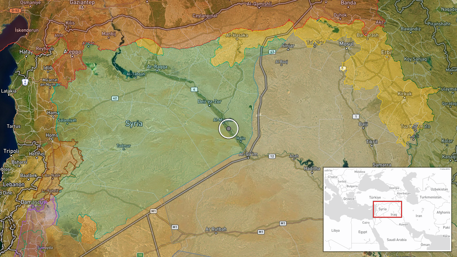 Al-Ashara Bridge, Deir ez-Zor, Syria — Report location map