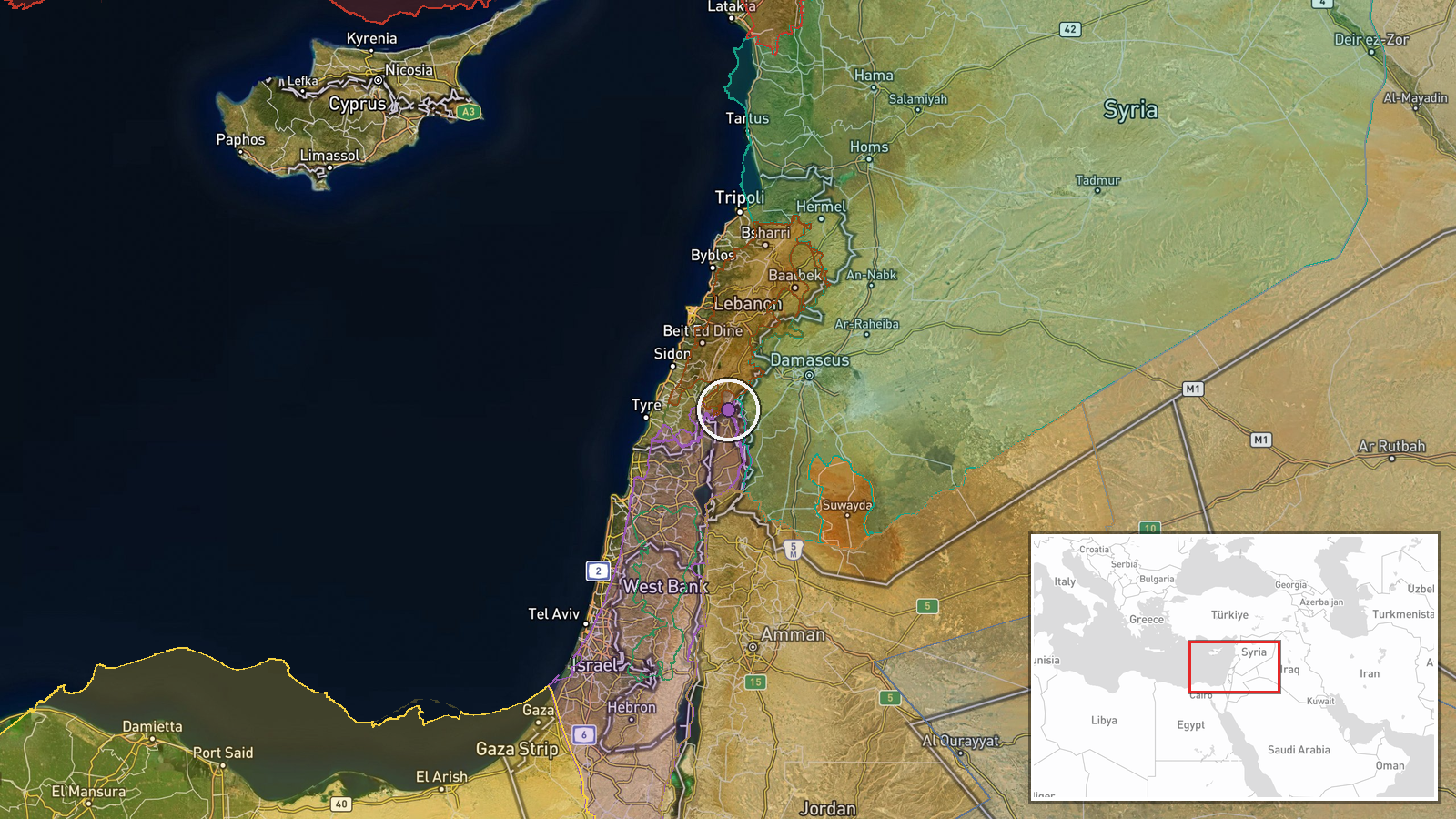 Zebdani, Rif Dimashq, Syria — Deployment location map
