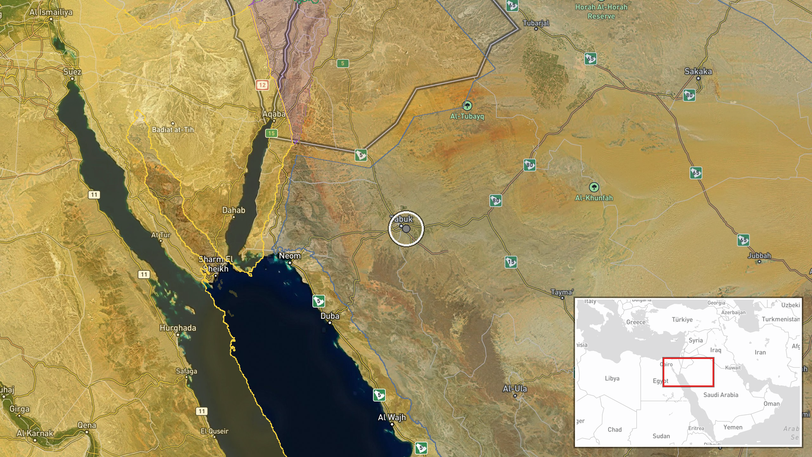 Tabuk Airport, Tabuk, Saudi Arabia — Security location map