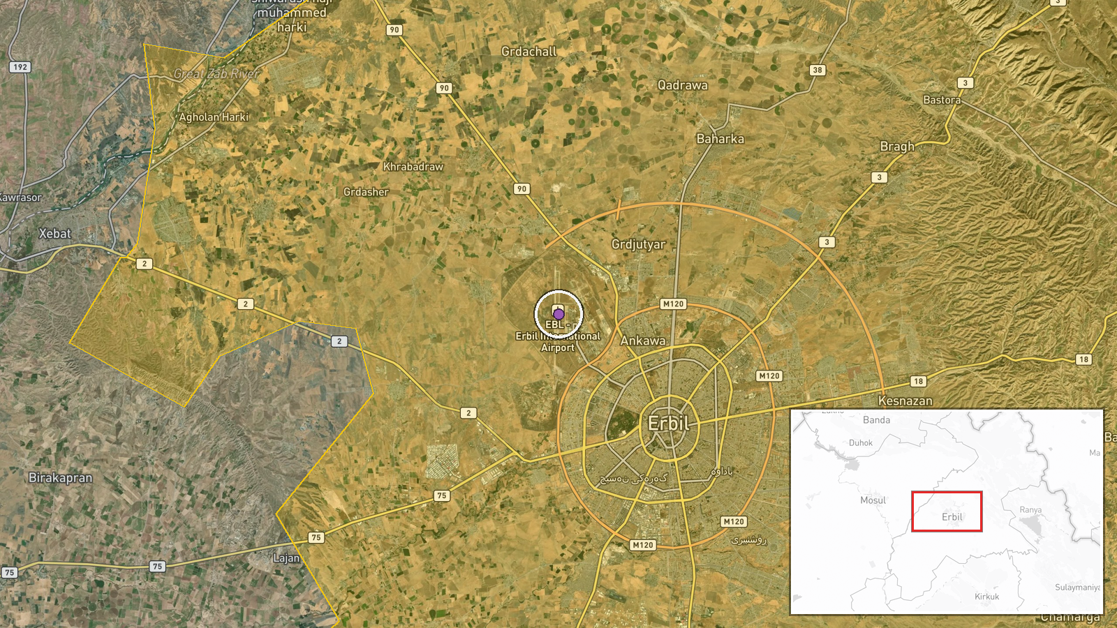 Erbil Air Base, Erbil, Iraq — Deployment location map