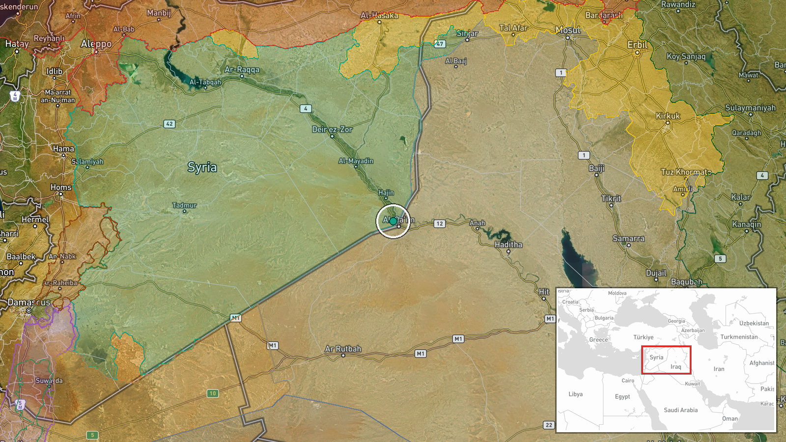 Bukamal, Deir ez-Zor, Syria — Security location map