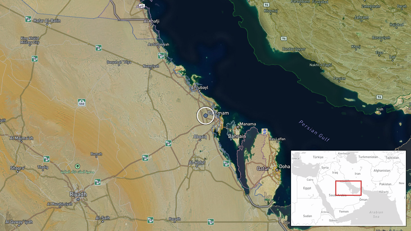 King Fahd International Airport, Khobar, Saudi Arabia — Security location map
