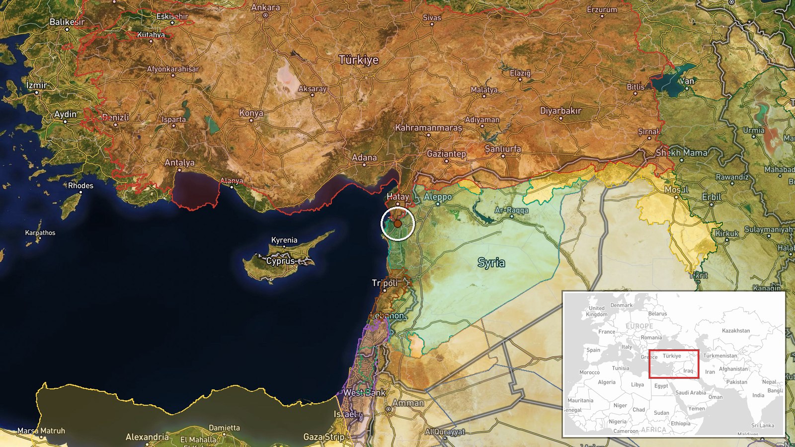 Syria-Lebanon Border, Bekaa Valley — Security location map