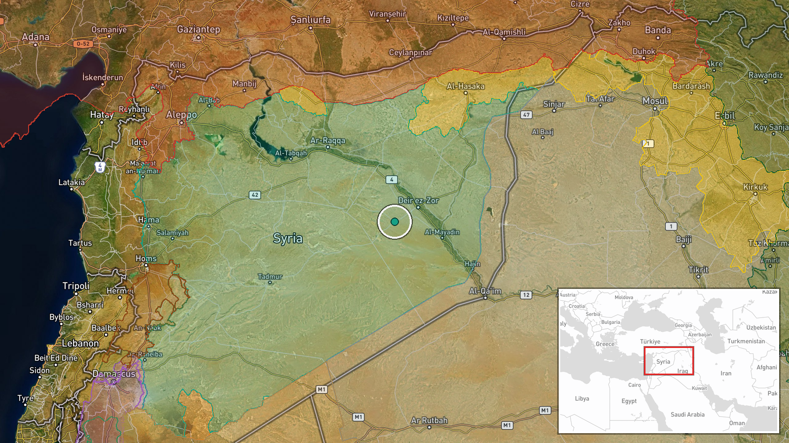 Al-Shula, Deir ez-Zor Governorate, Syria — Humanitarian Aid location map