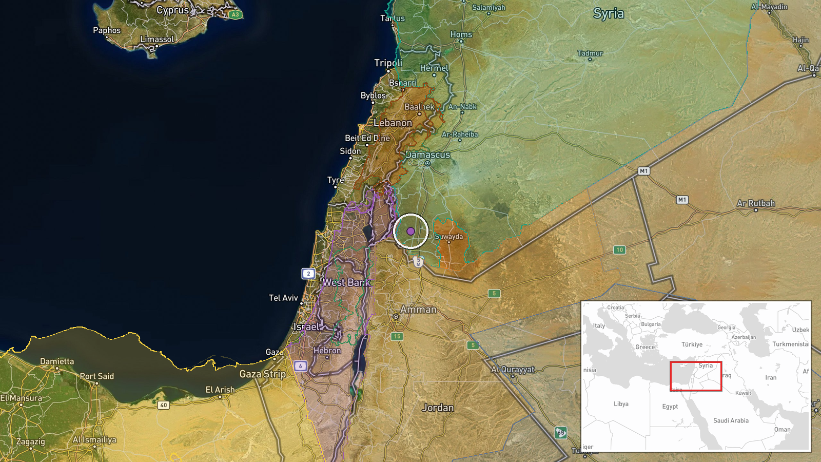 Daraa Countryside, Daraa Governorate, Syria — Security location map