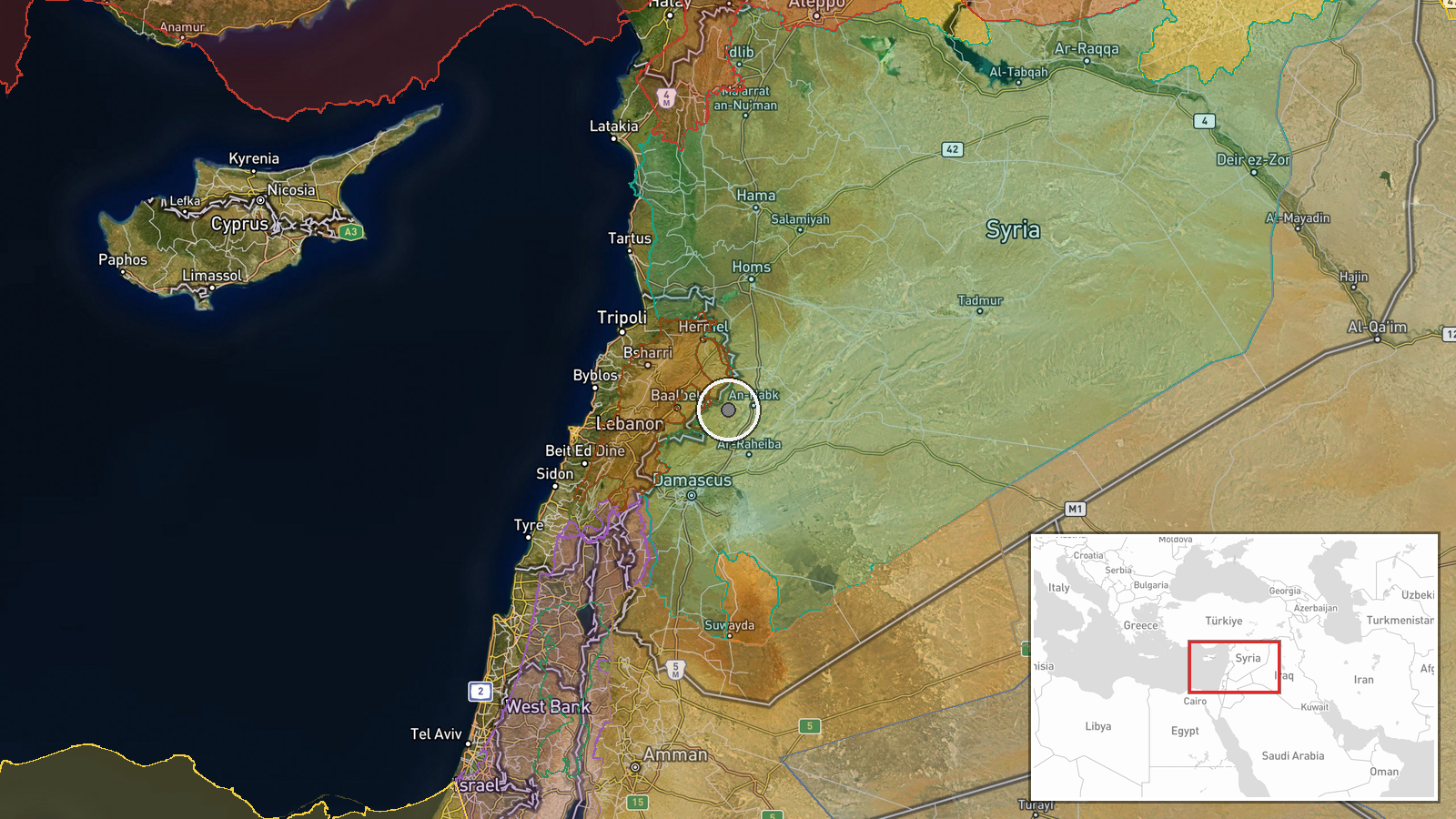 Ras al-Ma'ara, Rif Dimashq, Syria — Security location map