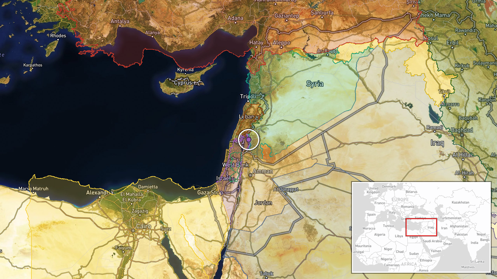 Al-Hamidiyah, Quneitra Governorate, Syria — Security location map
