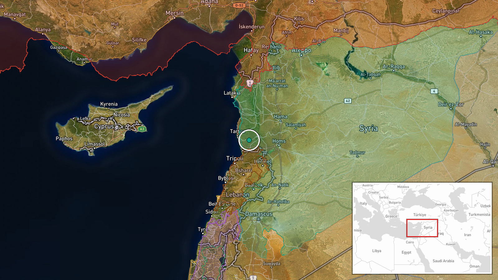 Safita, Tartous Governorate, Syria — Security location map
