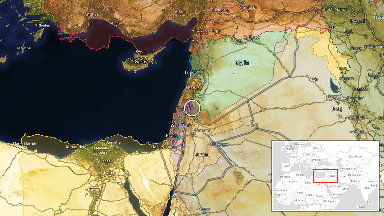 Quneitra Countryside, Quneitra Governorate, Syria — Security location map