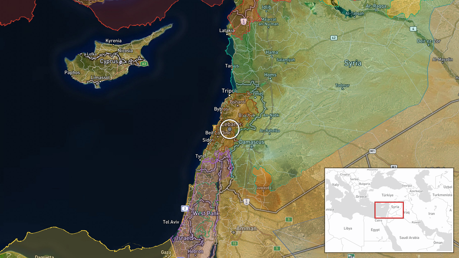 Lebanon (Prison System) — Security location map