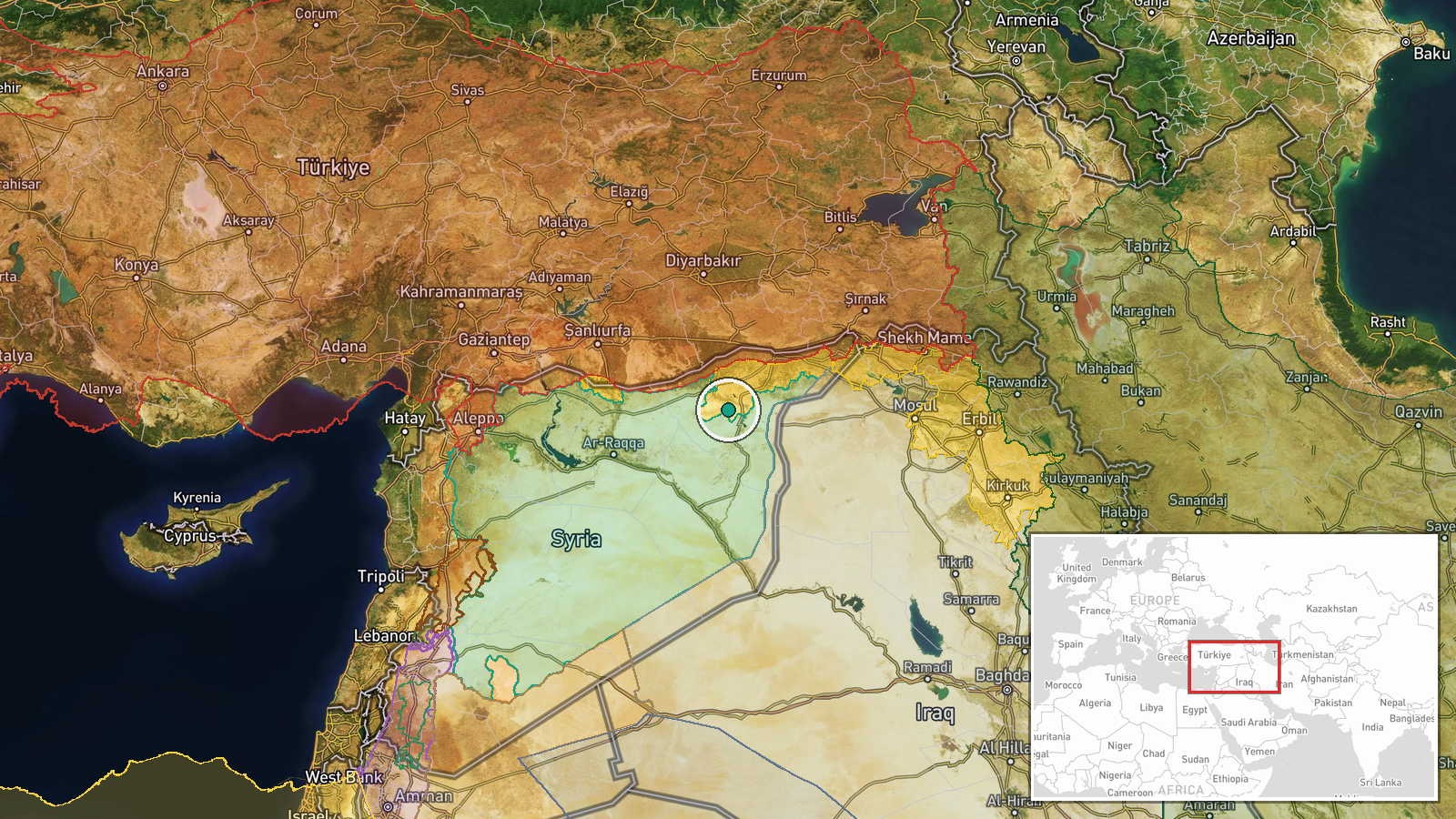 Al-Qamishli Airport, Hasakah Governorate, Syria — Deployment location map