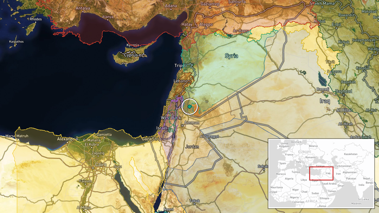 Southern Syria — Report location map