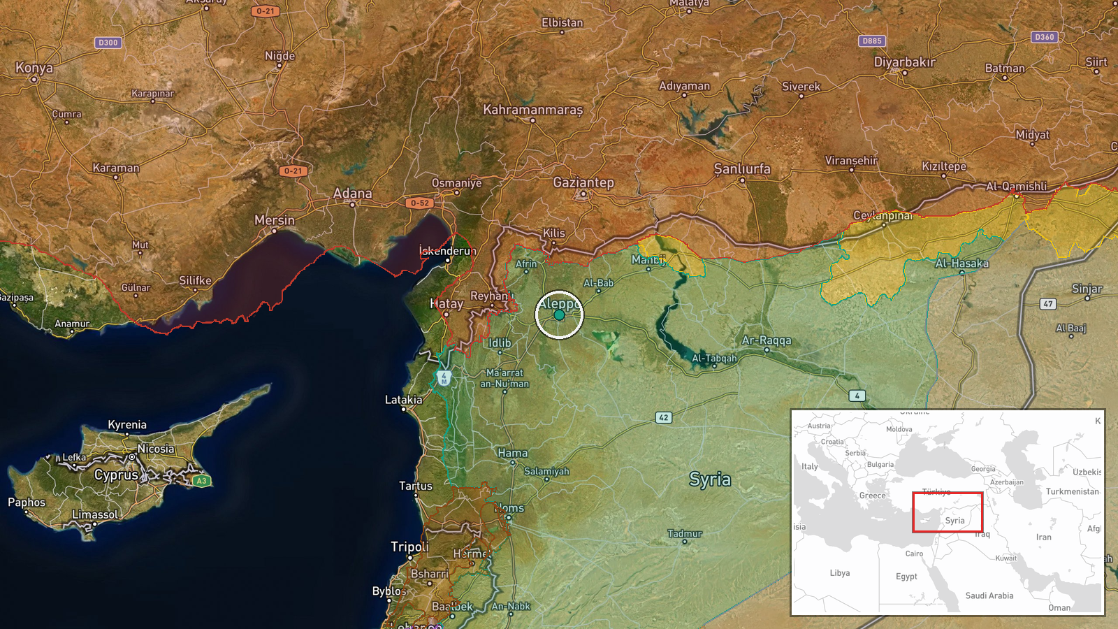 Aleppo, Syria — Security location map