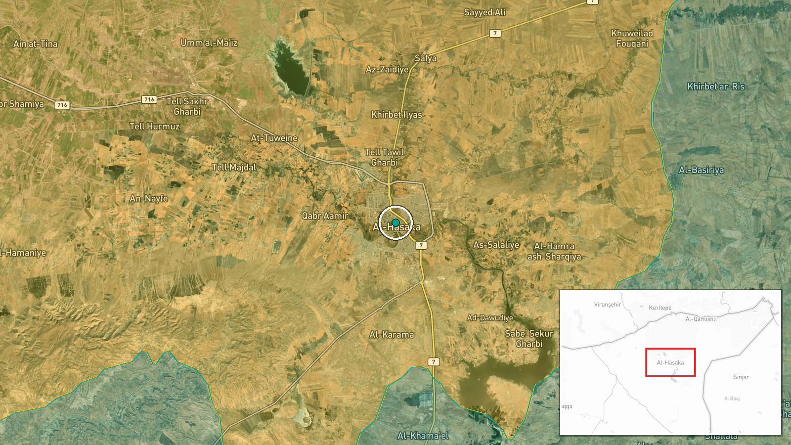 Palace of Justice (Qasr al-Adl), Al-Hasakah, Syria — Security location map