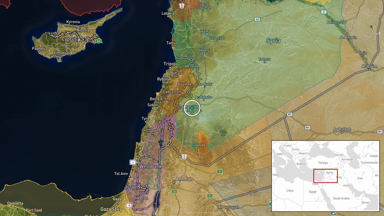 Jdeidet Yabous Border Crossing, Rif Dimashq, Syria — Security location map