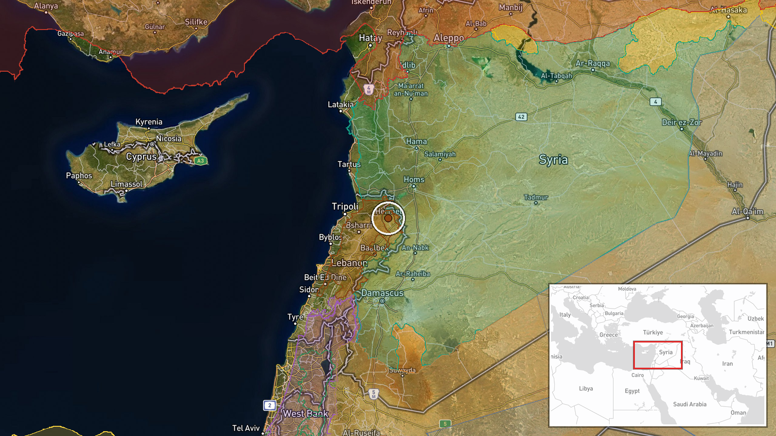 Al-Qusayr – Hermel Border Area, Baalbek-Hermel, Lebanon — Security location map