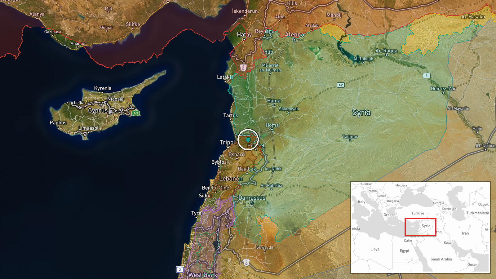 Homs Governorate, Syria — Security location map