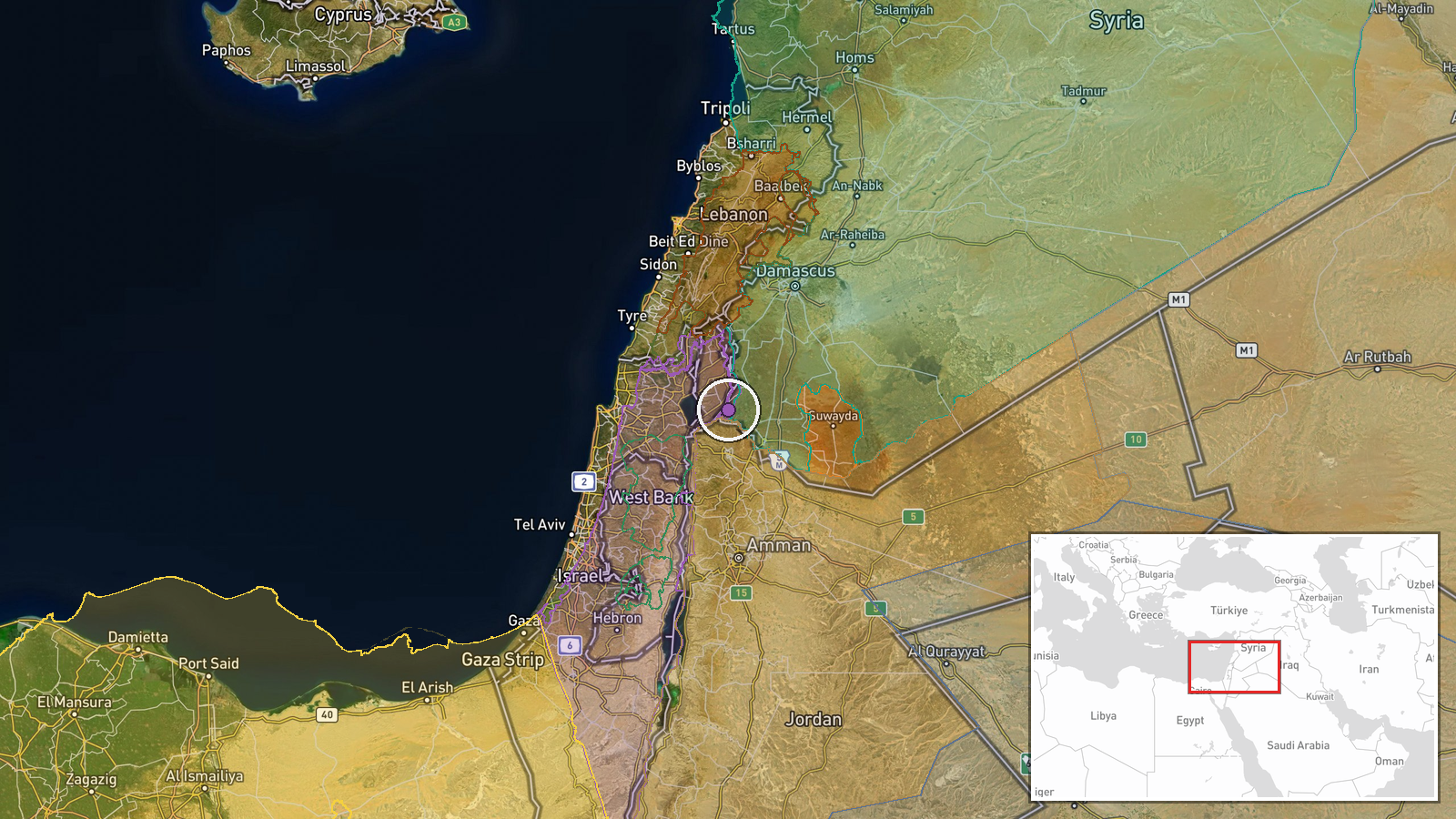 Jumlah, Quneitra, Syria — Security location map