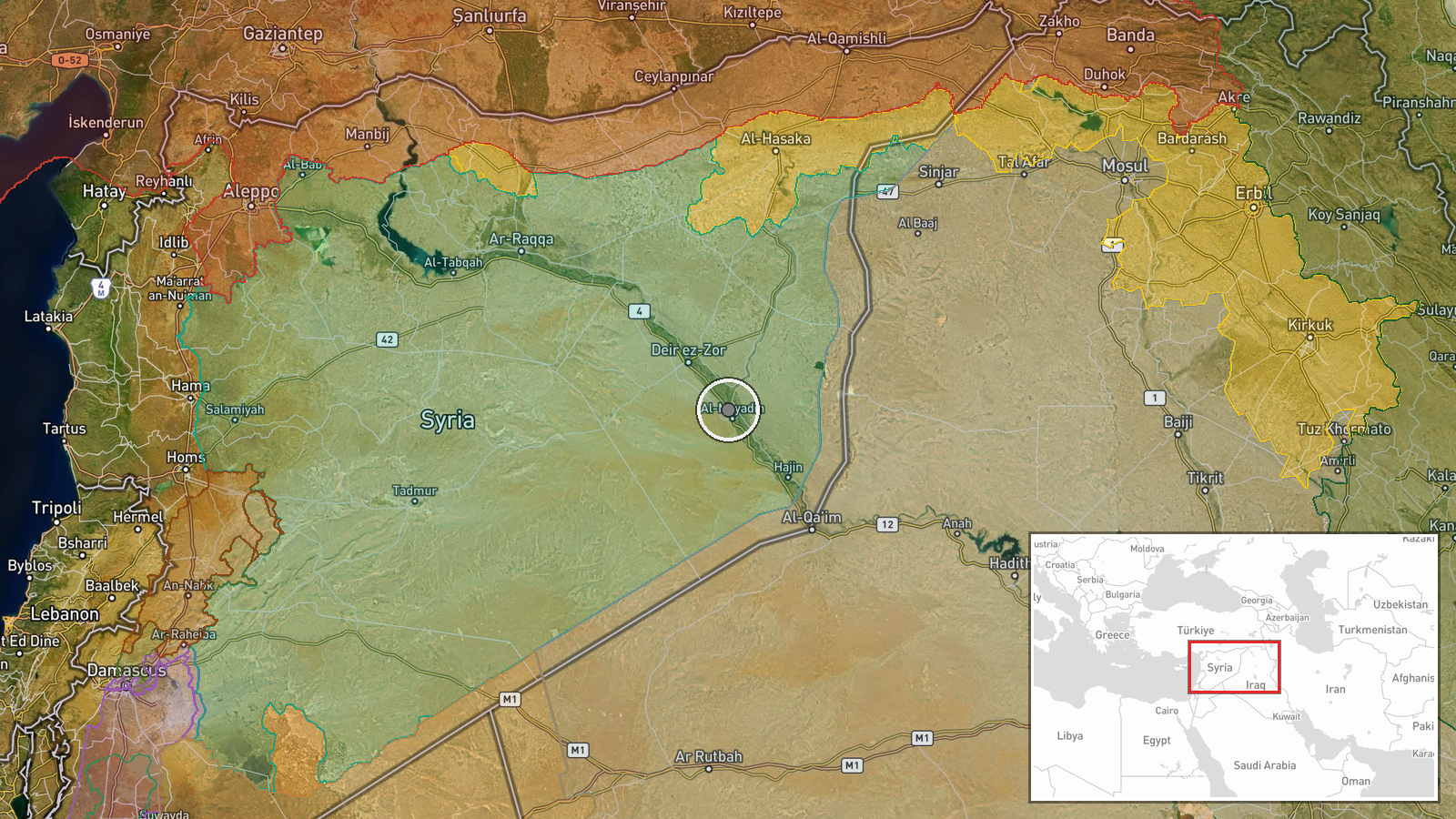 Baqrass, Deir ez-Zor, Syria — Security location map