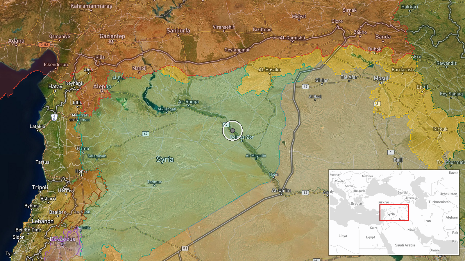 Al-Masrab, Deir ez-Zor, Syria — Security location map