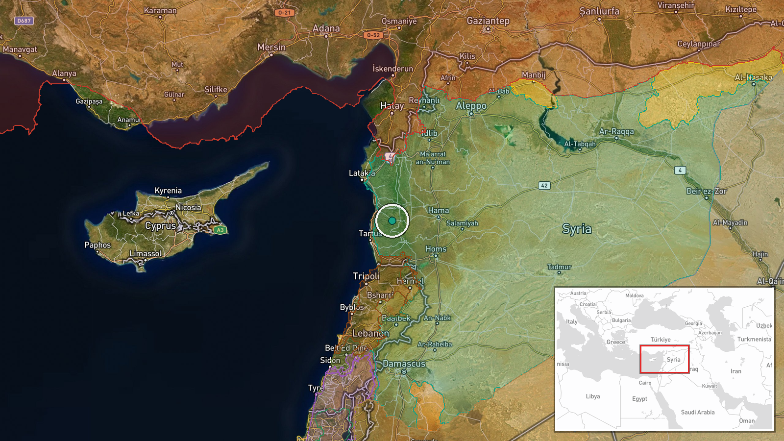Al-Qadmus, Tartous Governorate, Syria — Security location map