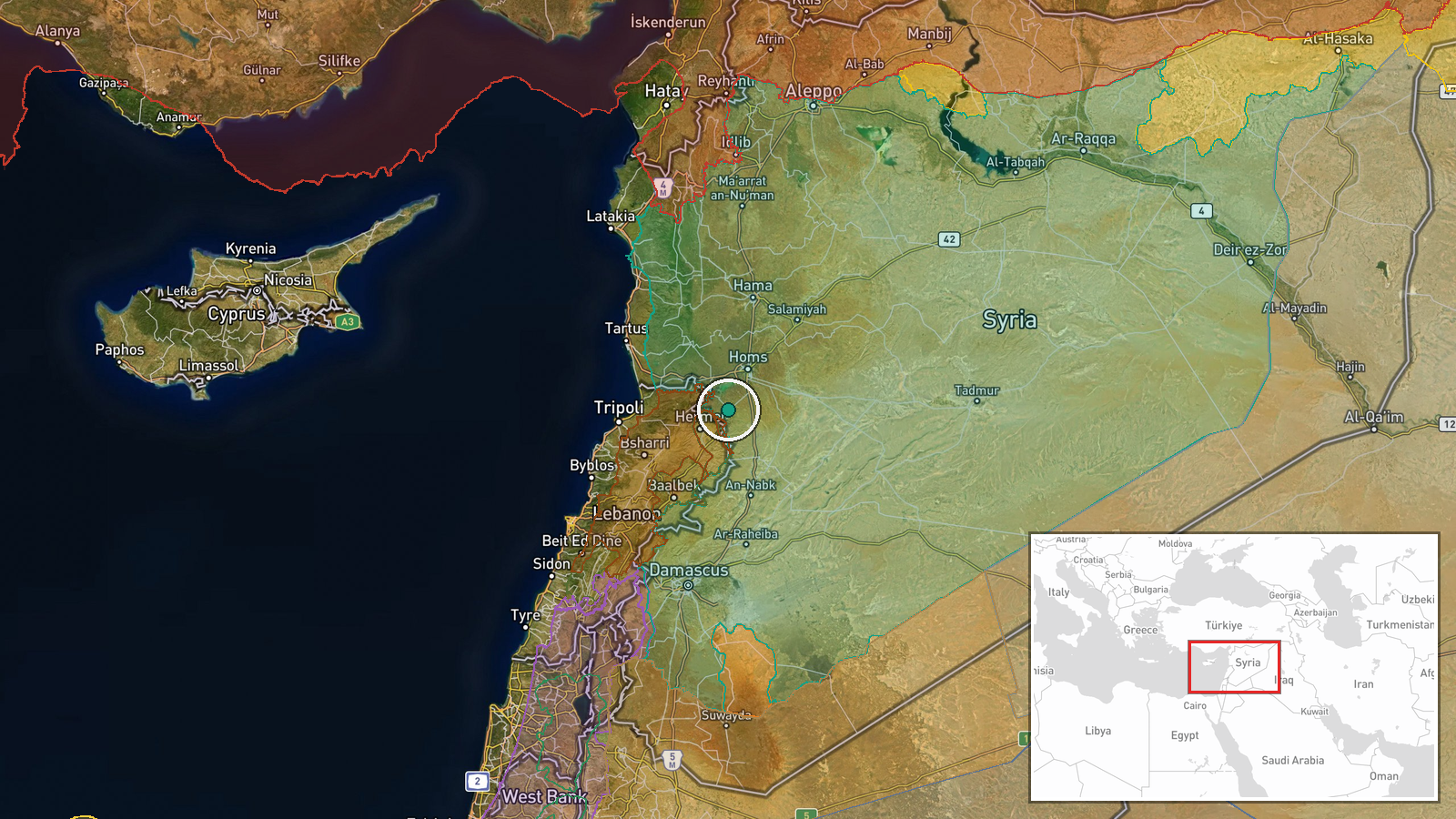 Al-Qusayr, Homs Governorate, Syria — Humanitarian Aid location map