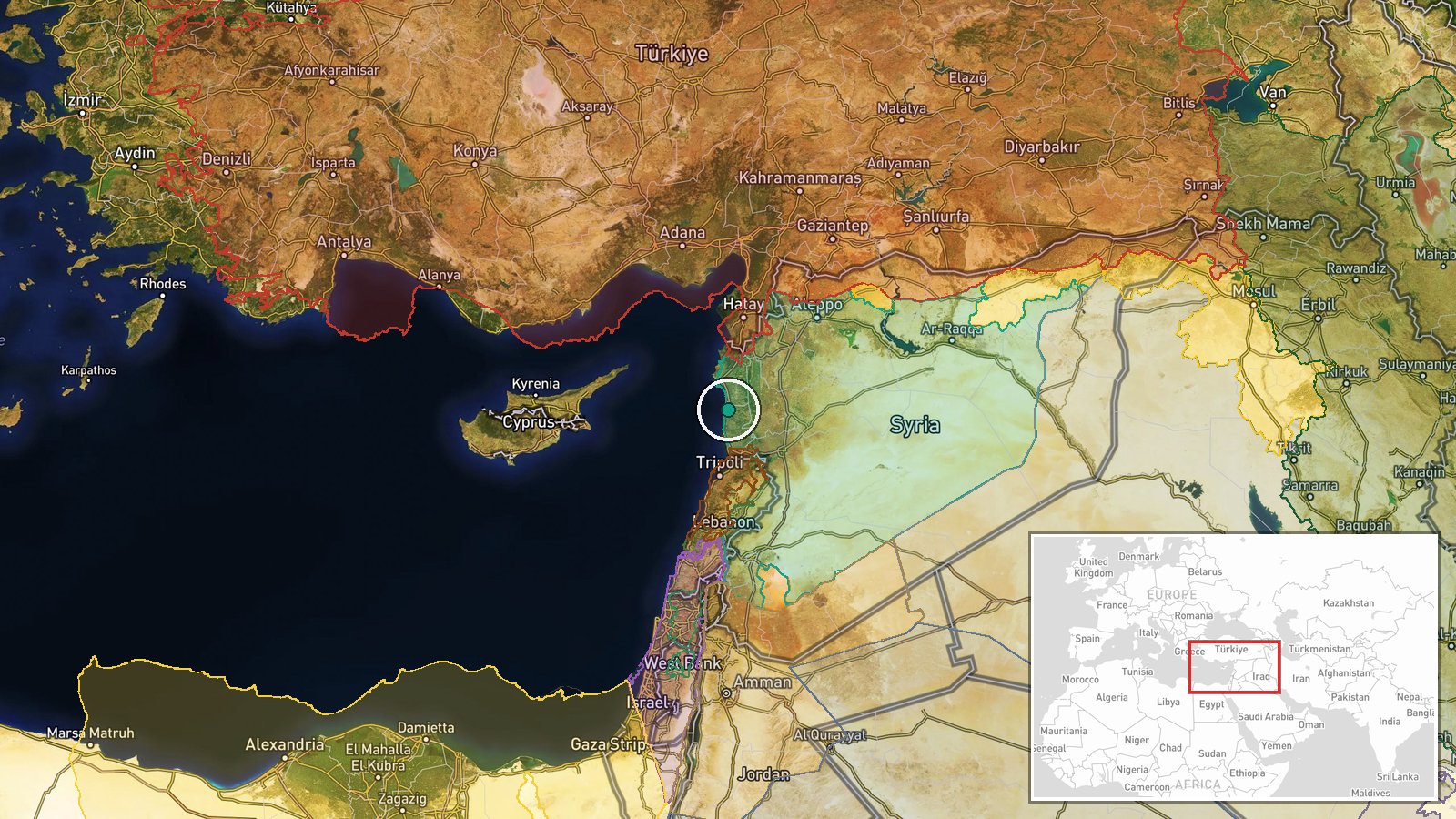 Banyas, Tartous Governorate, Syria — Humanitarian Aid location map