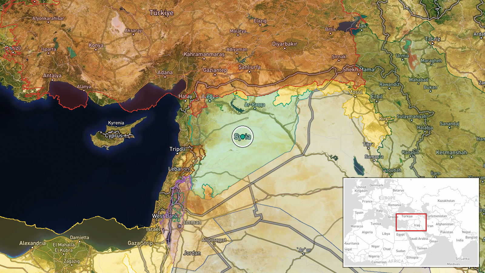 Syria (nationwide) — Police Operation location map