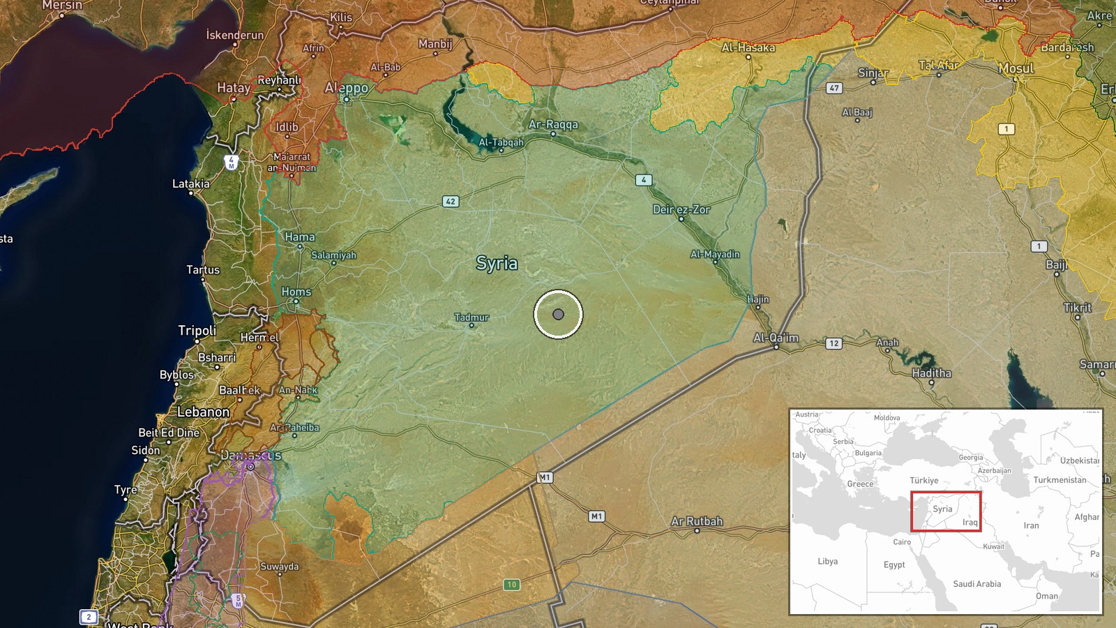 Syria — Report location map