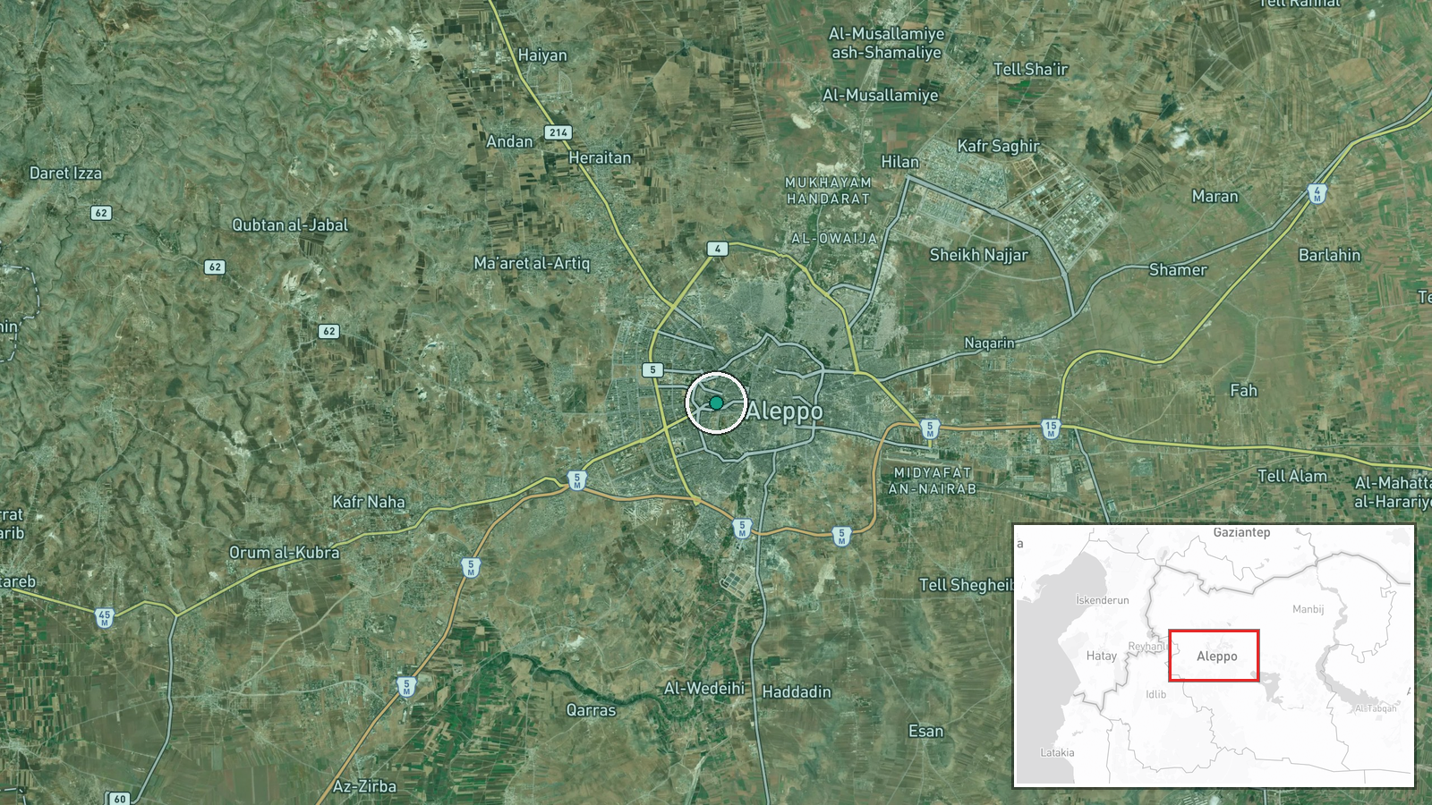 Al-Ashrafiyah neighborhood, Aleppo, Syria — Police Operation location map