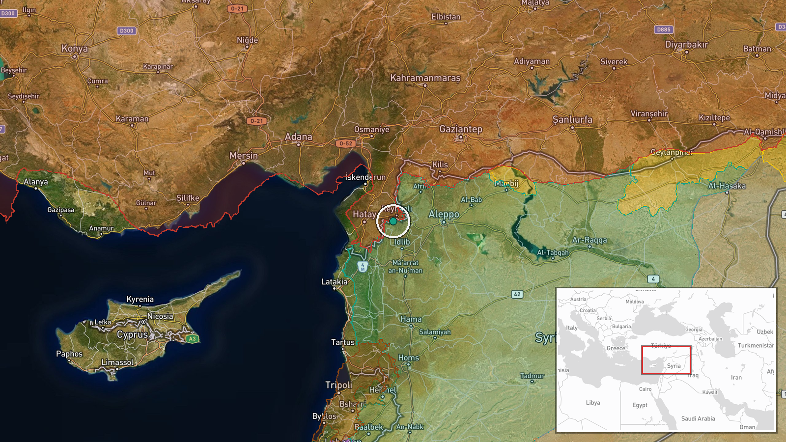 Harem, Idlib Governorate, Syria — Military Exercise location map