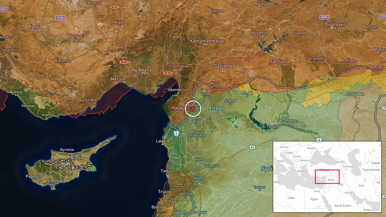 Reyhanlı, Hatay, Turkey — Police Operation location map