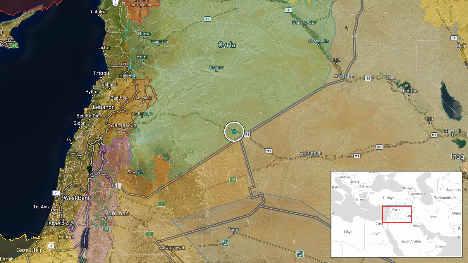 At-Tanf, Homs Governorate, Syria — Security location map