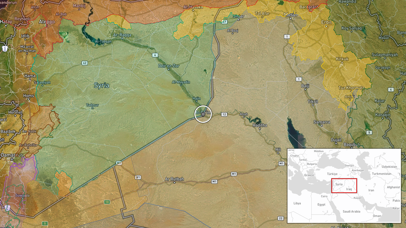 Al-Baghuz, Deir ez-Zor, Syria — Combat location map