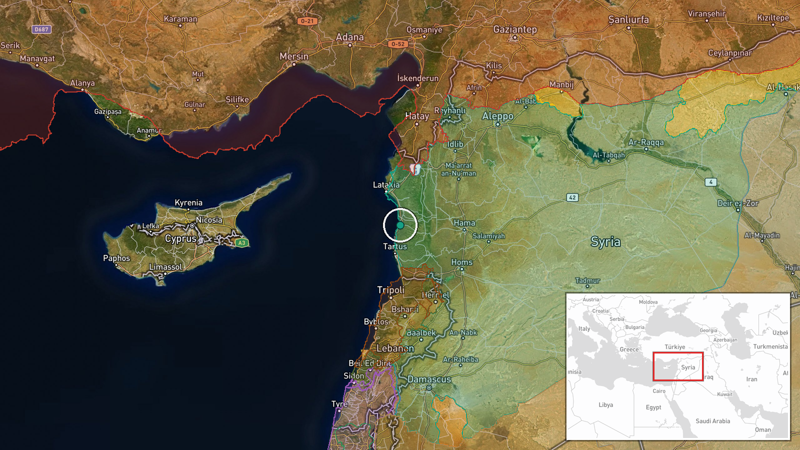 Baniyas Port, Tartus Governorate, Syria — Cargo Ship location map