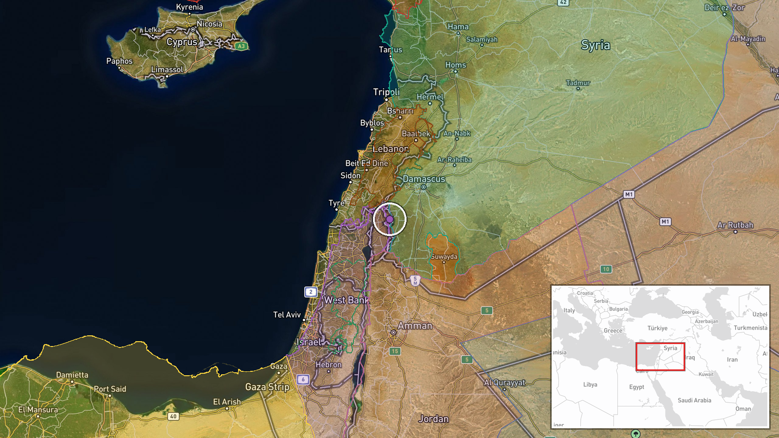 Madinat al-Salam, Quneitra Countryside, Syria — Security location map