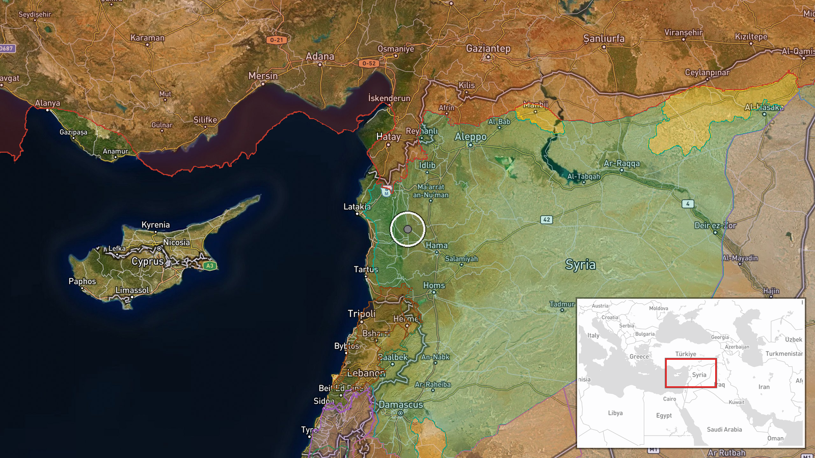 As-Suqaylabiyah, Hama Governorate, Syria — Security location map