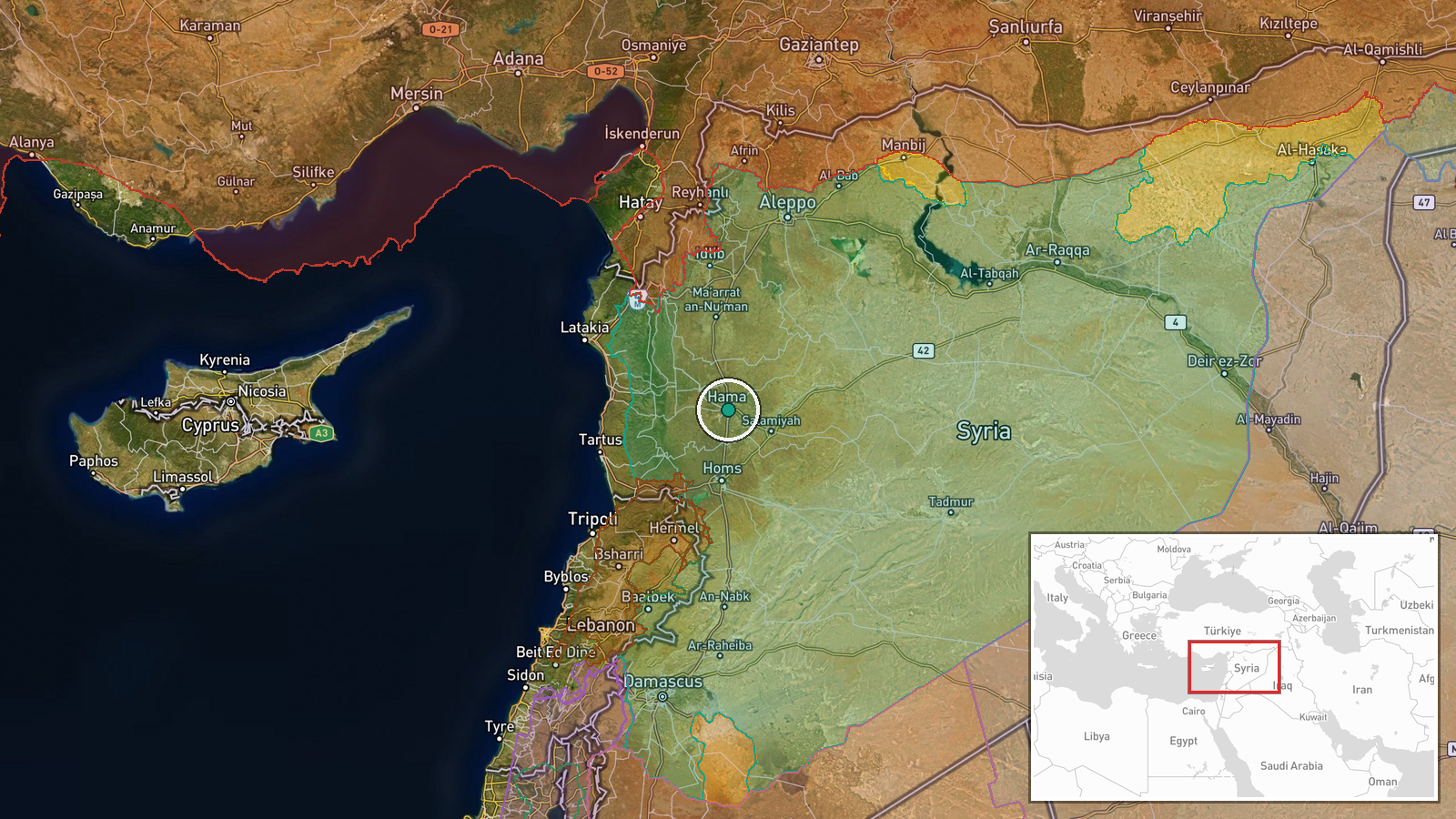 Hama, Hama Governorate, Syria — Police Operation location map