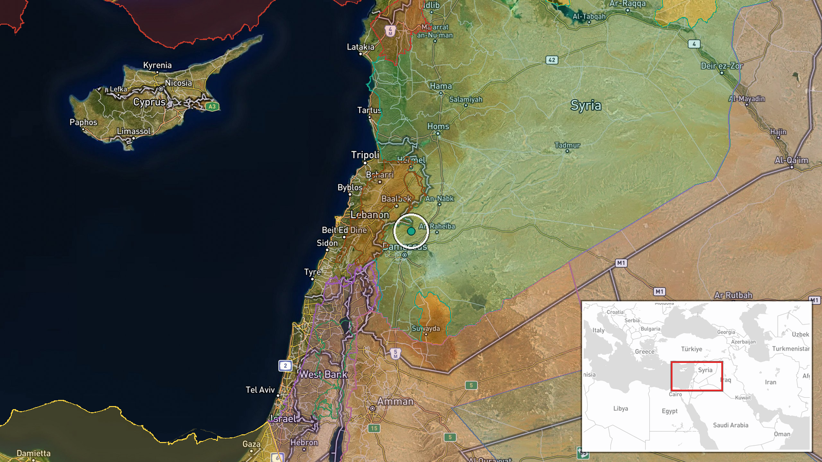 Rankous, Rif Dimashq, Syria — Police Operation location map