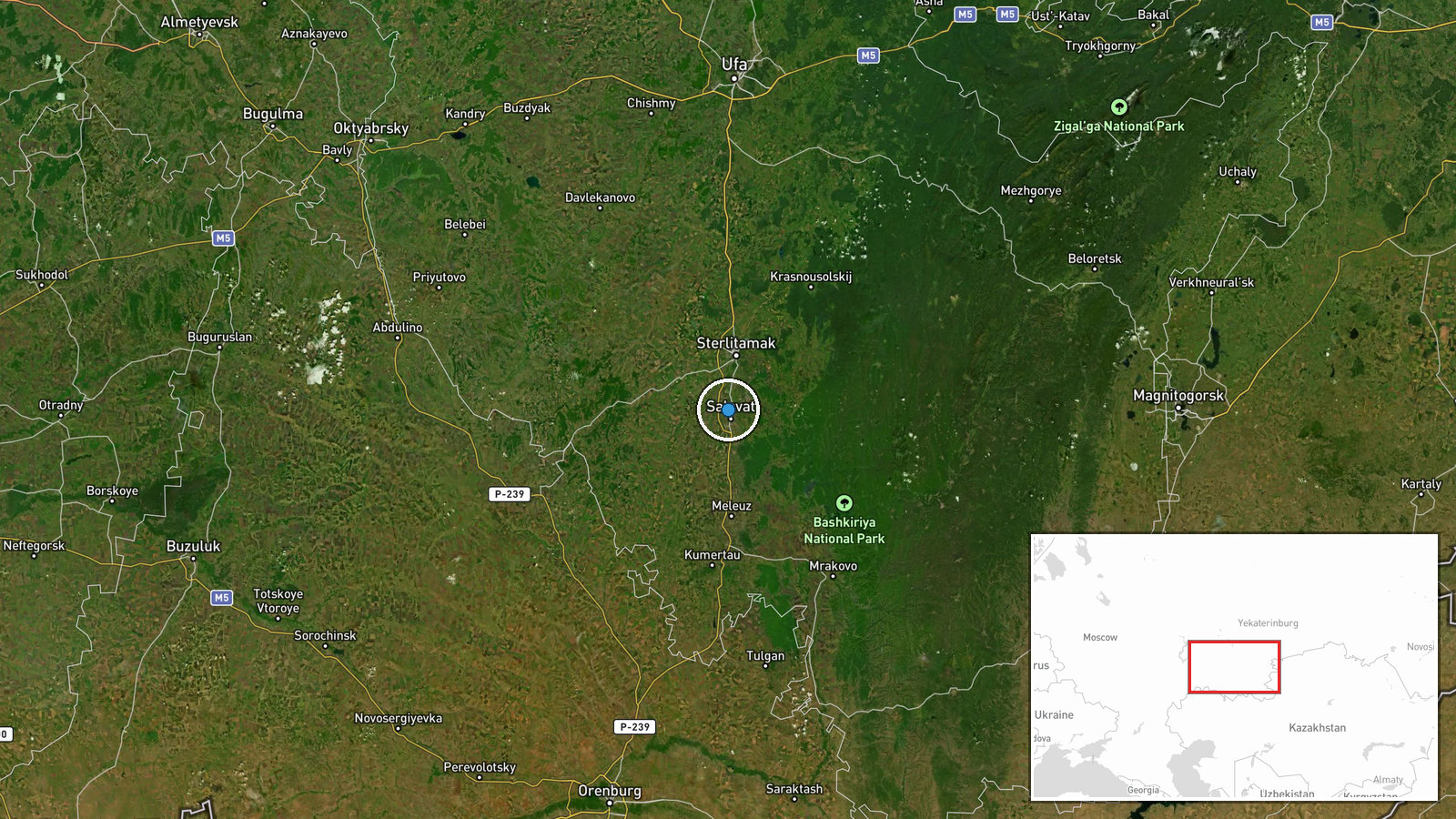 Salavat, Bashkortostan, Russia — UAS Strike location map