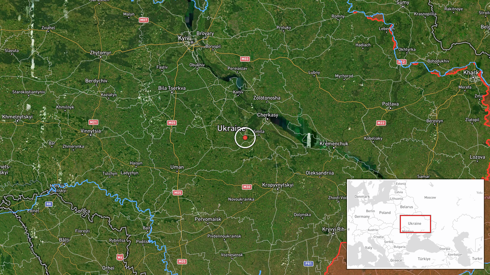 Ukraine (location not reported) — UAS Strike location map
