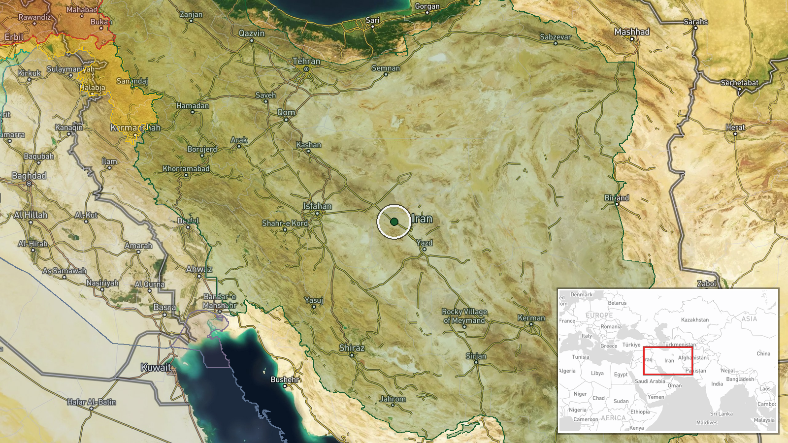 Iran (location not reported) — UAS Strike location map