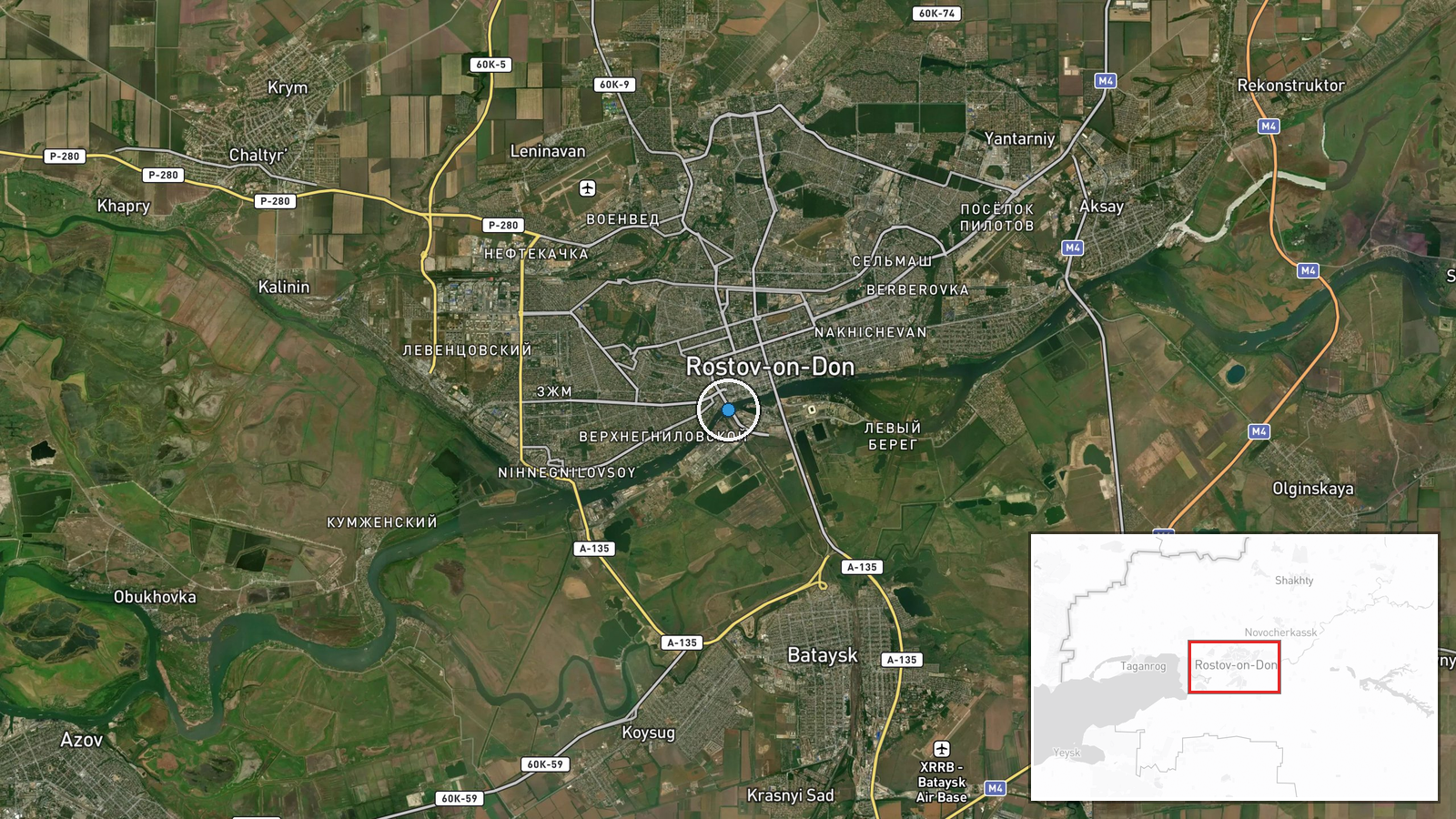 Rostov–Bataysk railway drawbridge, Rostov-on-Don, Rostov Oblast, Russia — UAS Strike location map