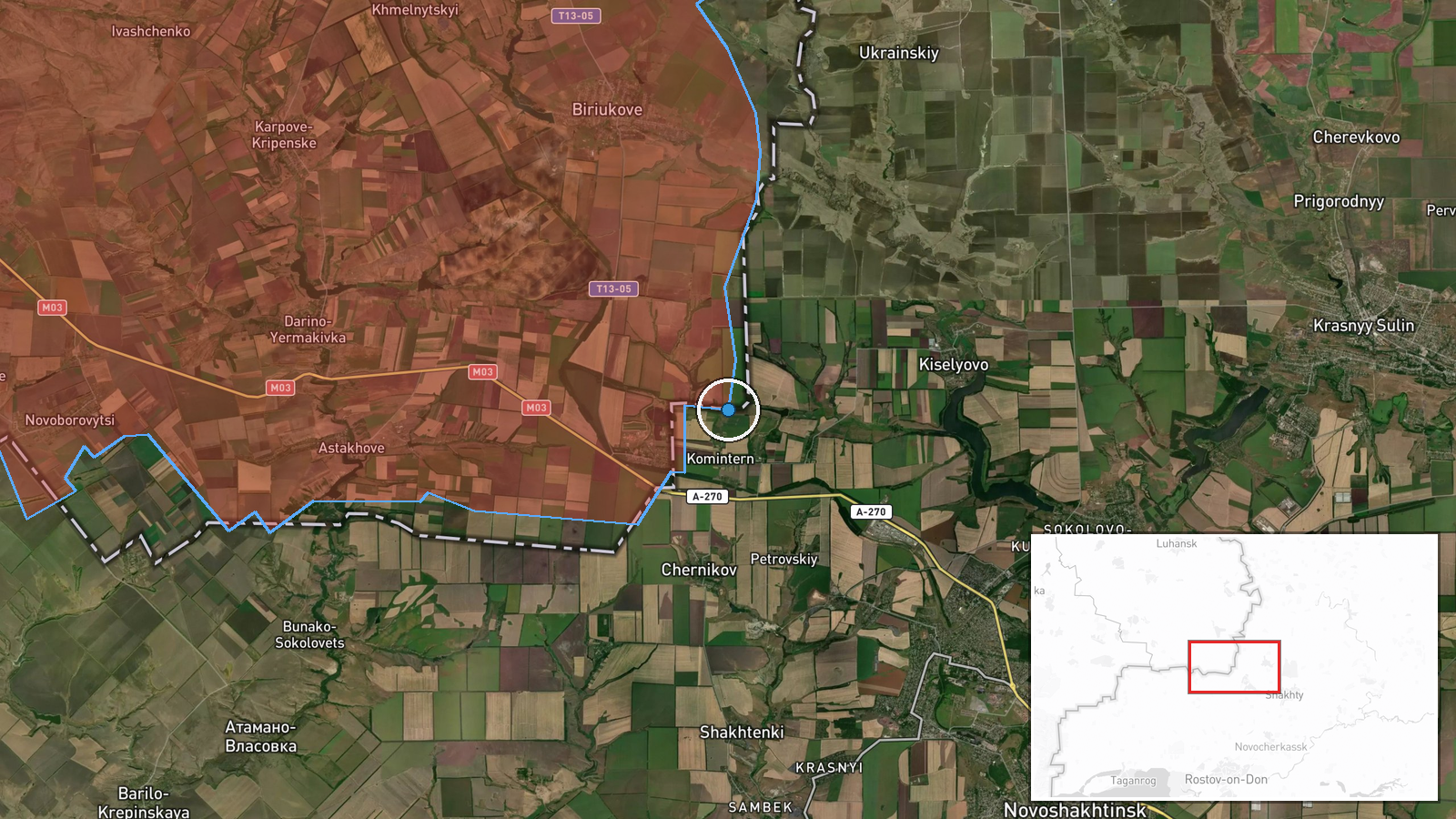 Novoshakhtinsk Refinery oil-loading terminal, Novoshakhtinsk, Rostov Oblast, Russia — UAS Strike location map