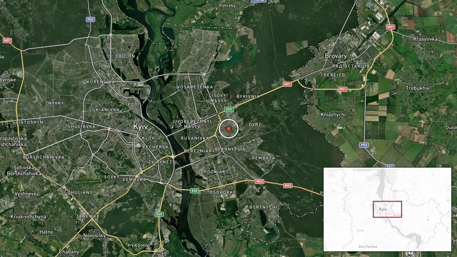 Darnytska CHP-4 Power Plant, Kyiv, Ukraine — Ballistic Missile location map